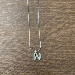 Wolf Circus Sterling Silver Alphabet Bubble Letter N Necklace